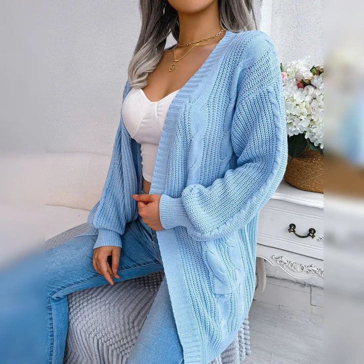 Møssa – Emilia Strikket Cardigan med Lanterneermer - Møssa Norway